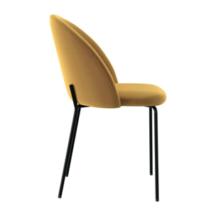 Lot de 2 chaises en velours jaune moutarde - Karl