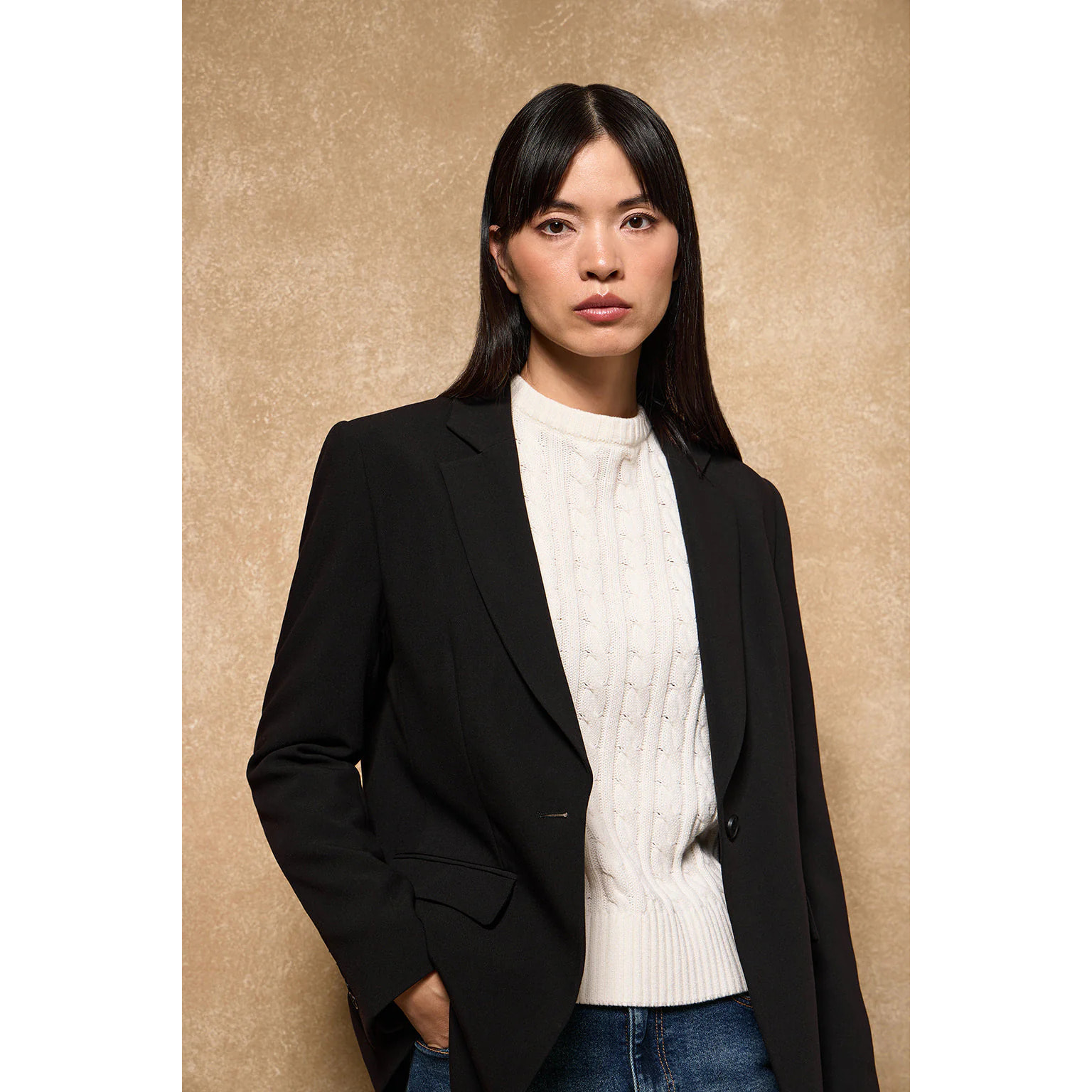 Blazer nero abbottonato con particolari Polo Club