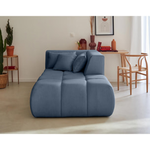 Caracas - module d'assise méridienne droit - en tissu - Bleu