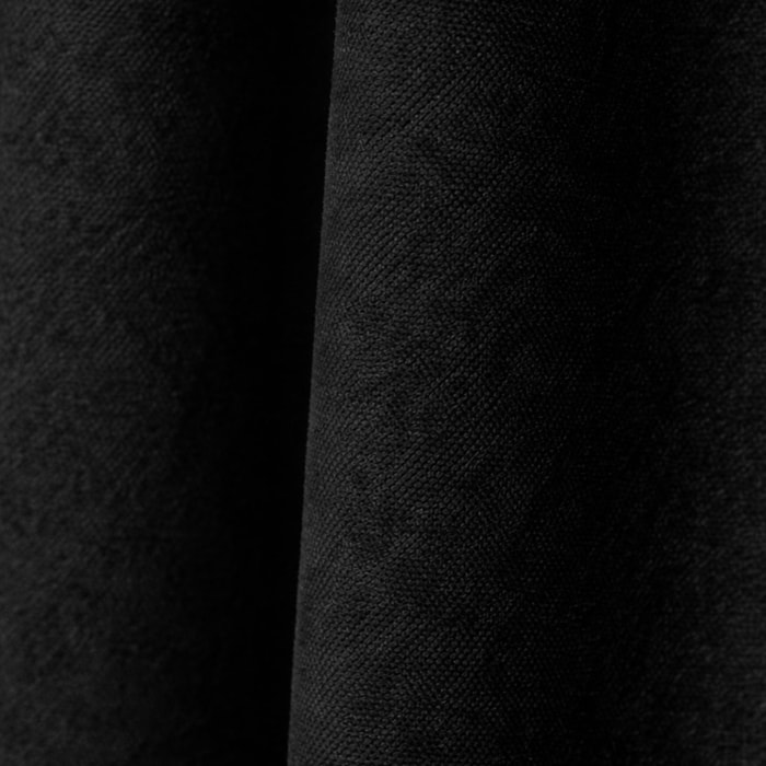 Rideau thermique phonique et semi occultant à galons fronceurs KONFOR - Noir