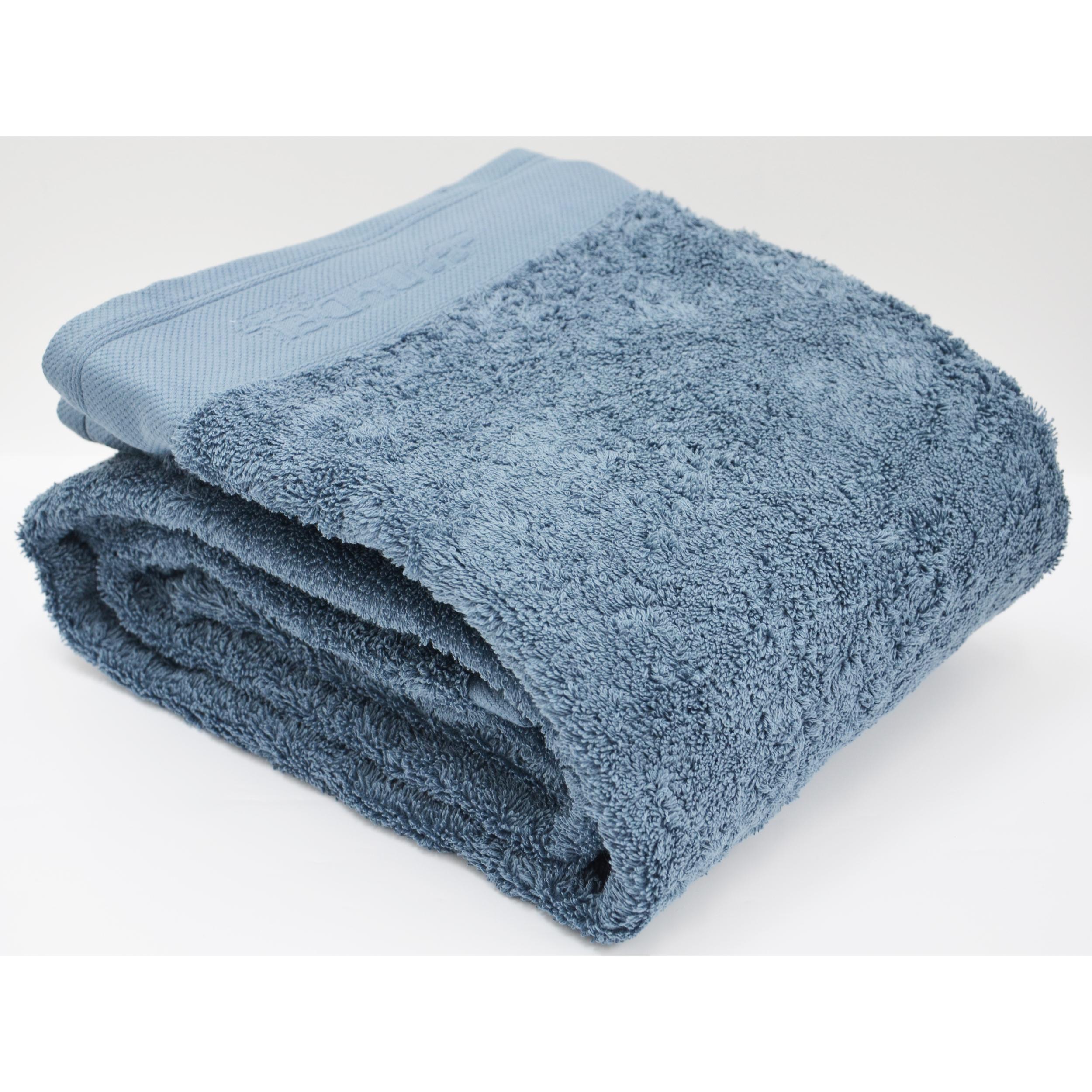 serviette de bain ORGANIC bleu minéral - 100 % coton bio 700 g/mÂ²