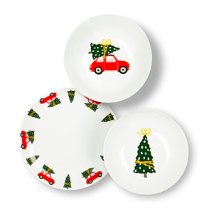 Service 18 assiettes Excelsa Ready For Christmas, porcelaine, multicolore