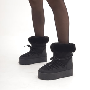 STIVALETTO MAMMUT LACCI NERO