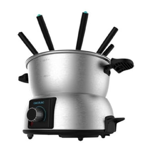 Cecotec Fondue Électrique Fun Gourmet Fondue. 1000W, Acier Inoxydable, à Utilise