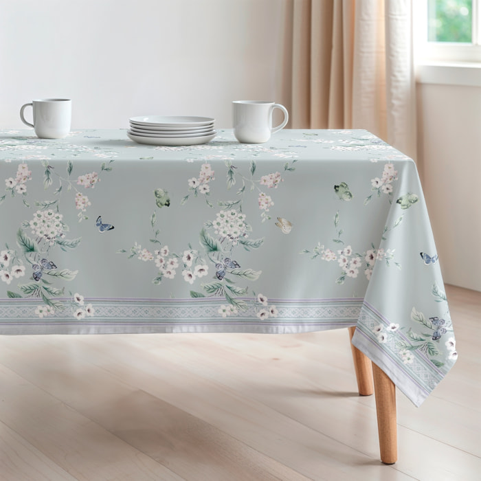 Nappe imprimée anti-tâches GALAN BLEU CIEL