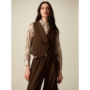 Oltre - Gilet corto sartoriale - Marrone