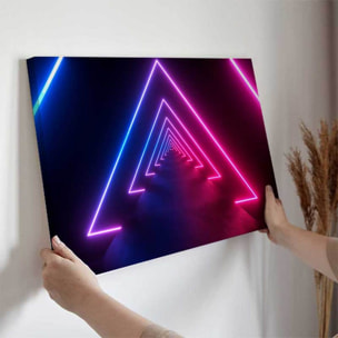 Tableau tunnel géométrique néon abstrait Toile imprimée
