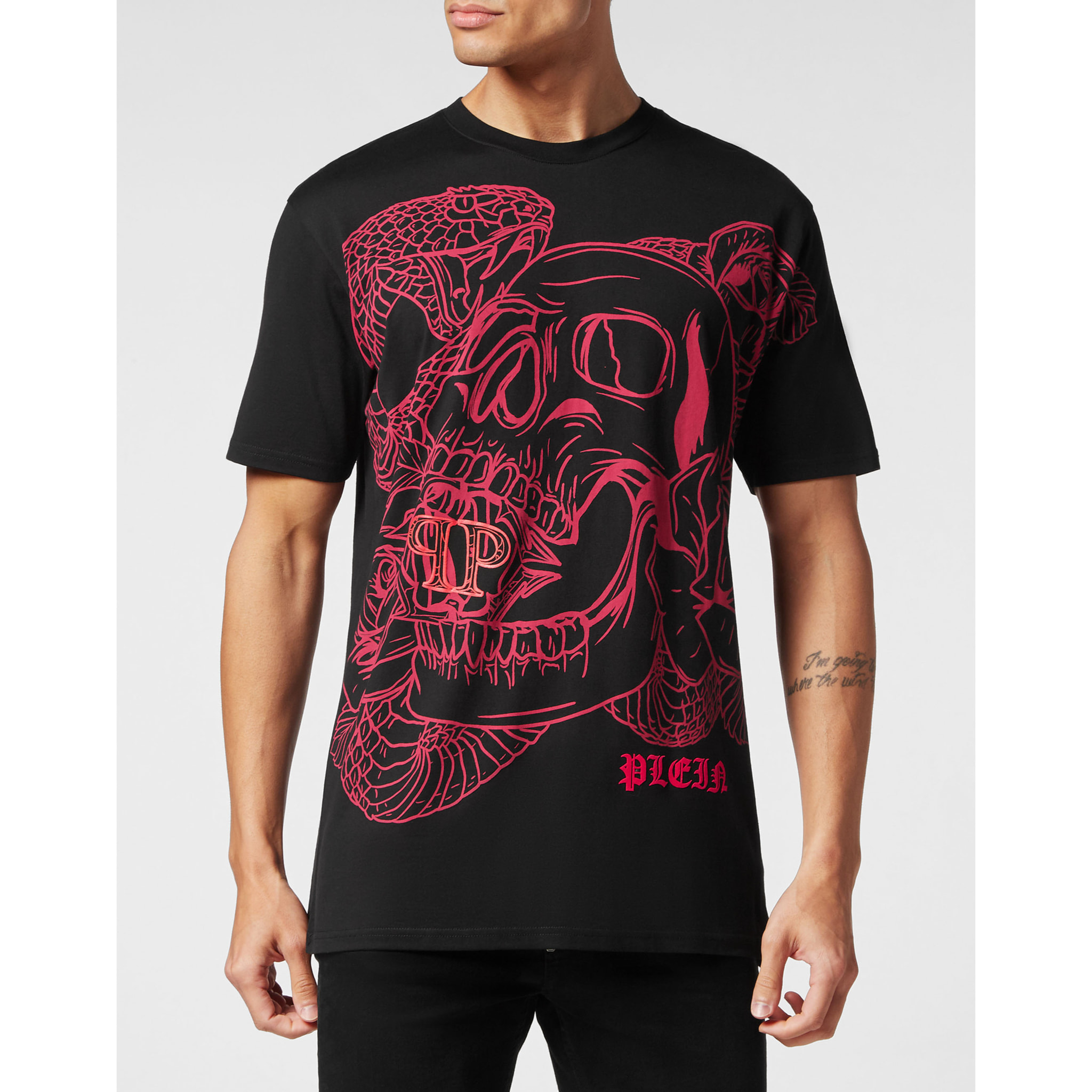PHILIPP PLEIN T-Shirt Round Neck SNAKE