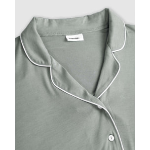 Pijama largo camisero viscosa punto verde keike