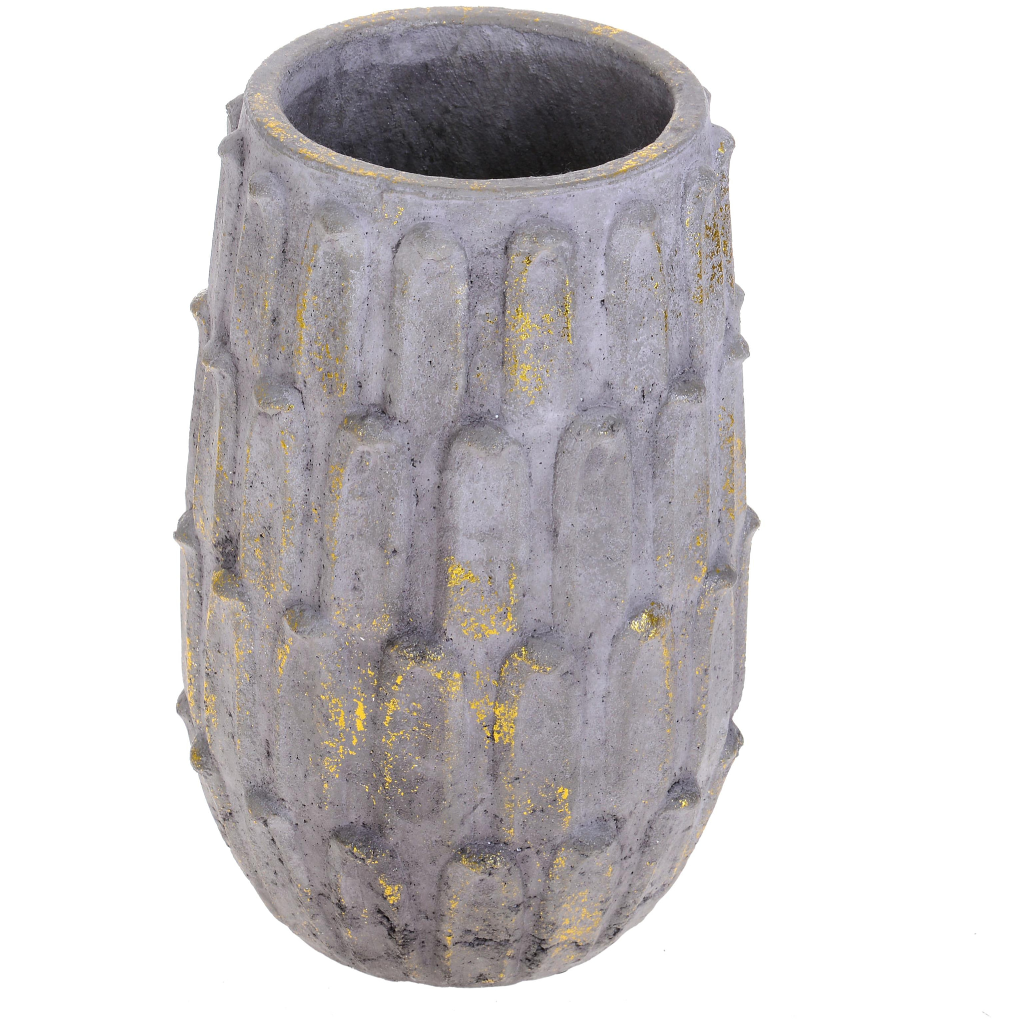 Vaso Stone In Ceramica Decorato. Altezza 34,5 Cm - Pezzi 1 - 22X34,5X22cm - Colore: Altro - Bianchi Dino - Decori Casa E Complementi