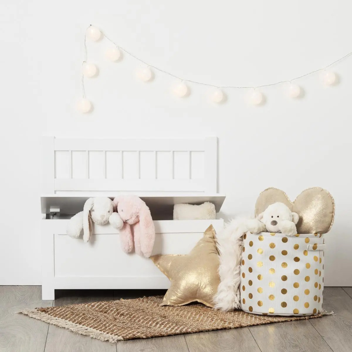 Banc coffre enfant blanc 75,5x64cm