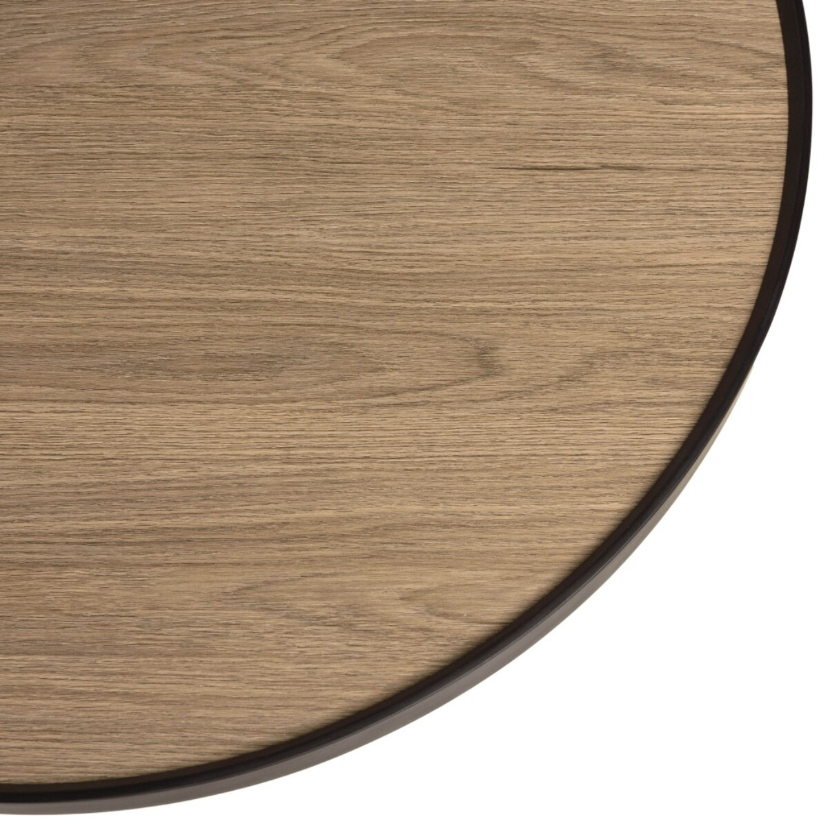 JULIA - Table basse ronde 70x70cm mocha pieds épingles métal noir