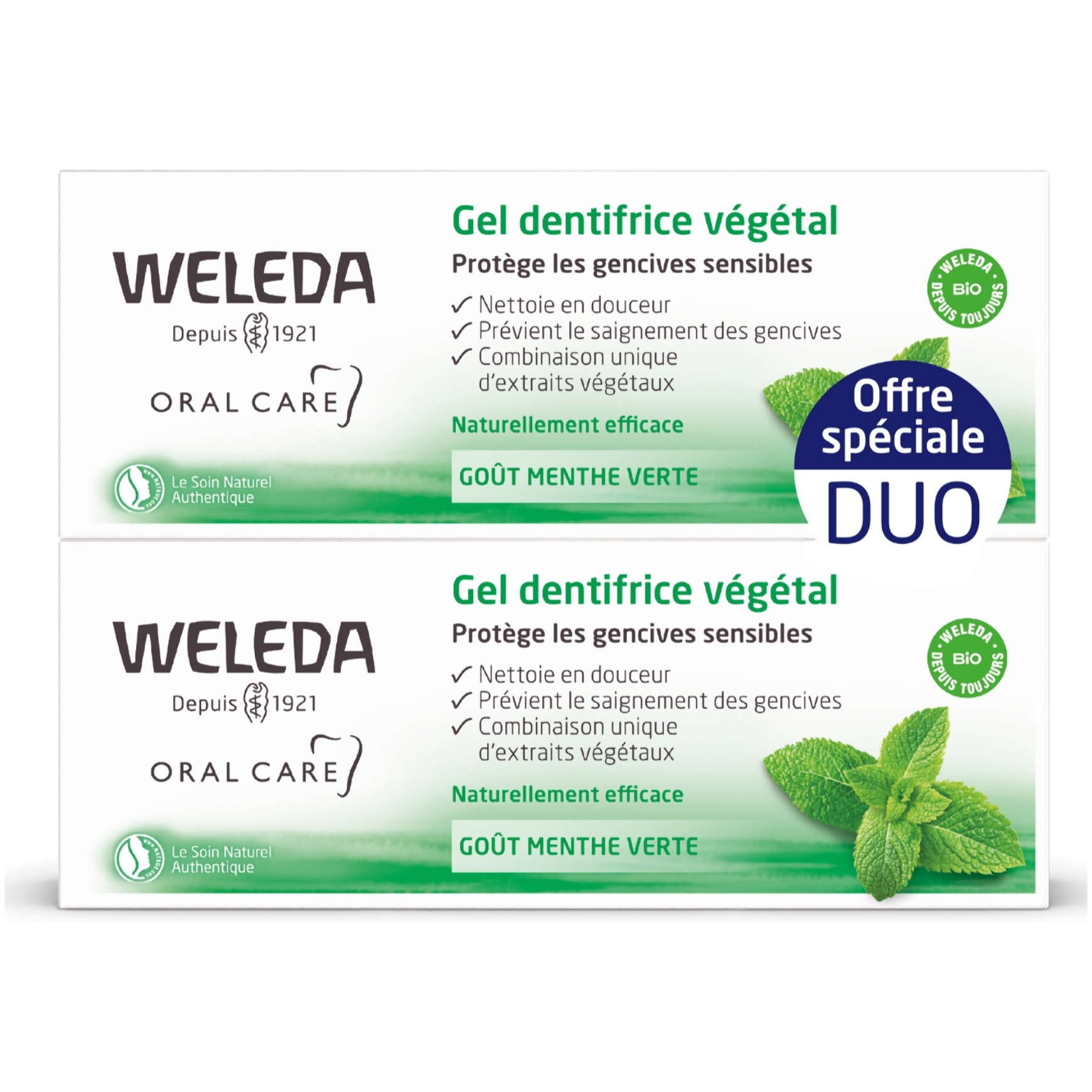 WELEDA - Duo Gel dentifrice végétal - 2x75 ml