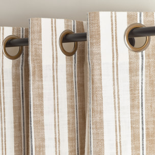 Rideau 100% coton rayures tapissier LOURMARIN - Jaune Ocre