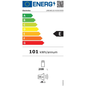 Réfrigérateur 1 porte encastrable ELECTROLUX LRB3AE12S