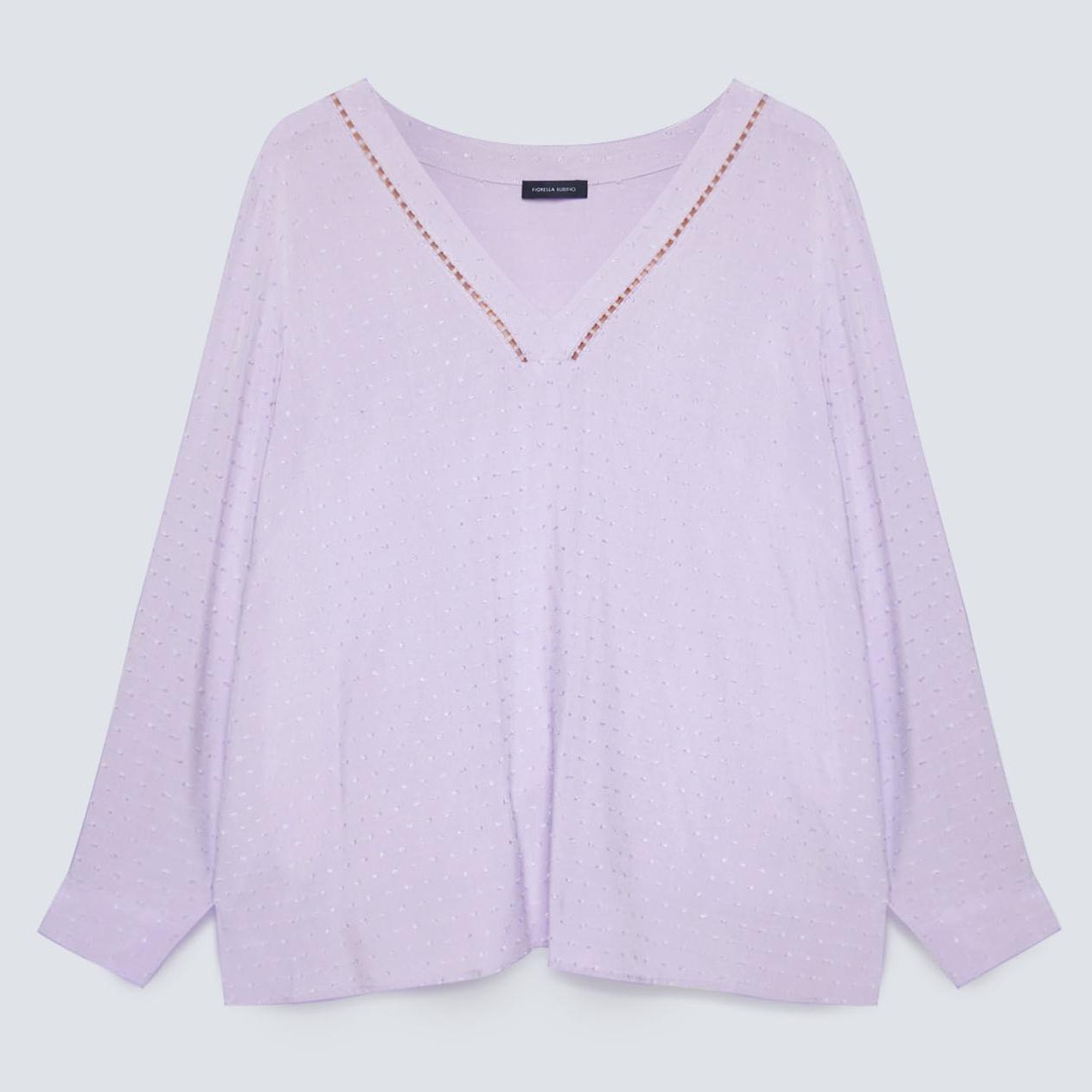 Fiorella Rubino - Blusa en plumeti de viscosa ECOVERO™ - Violeta