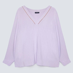 Fiorella Rubino - Blusa en plumeti de viscosa ECOVERO™ - Violeta