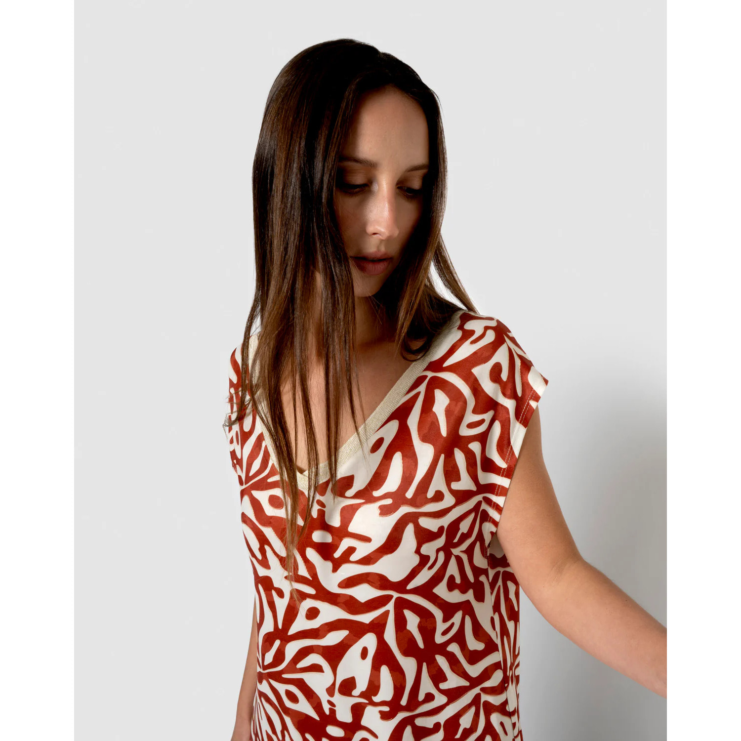 Vestido corto soft asha teja