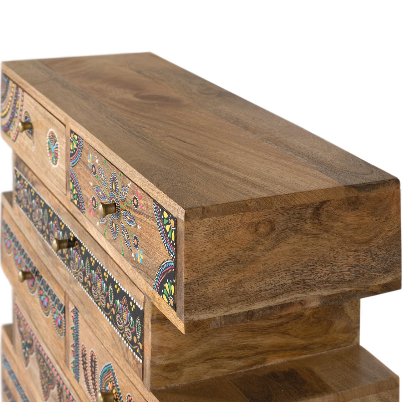 Muebles Auxiliare de Madera de Mango 65 Cm Estilo Boho Ethnic