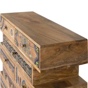 Muebles Auxiliare de Madera de Mango 65 Cm Estilo Boho Ethnic