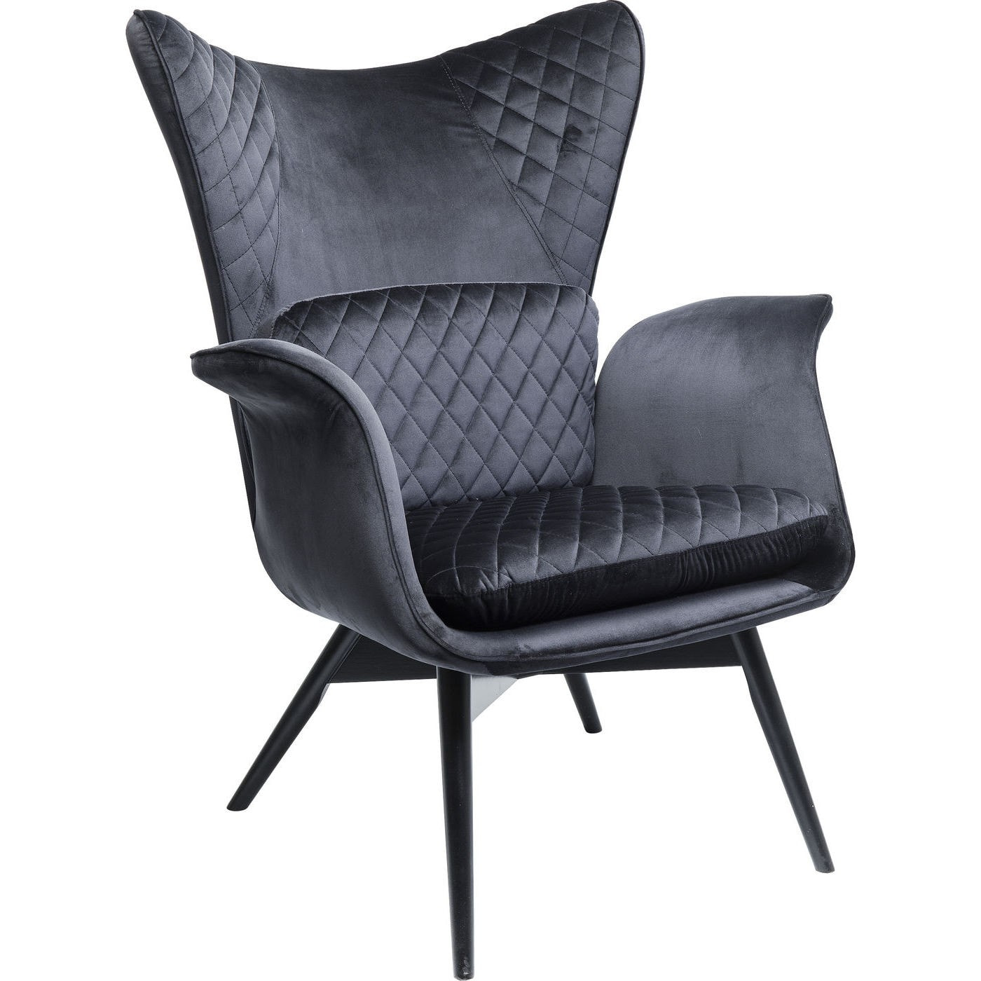 Fauteuil Tudor velours noir Kare Design