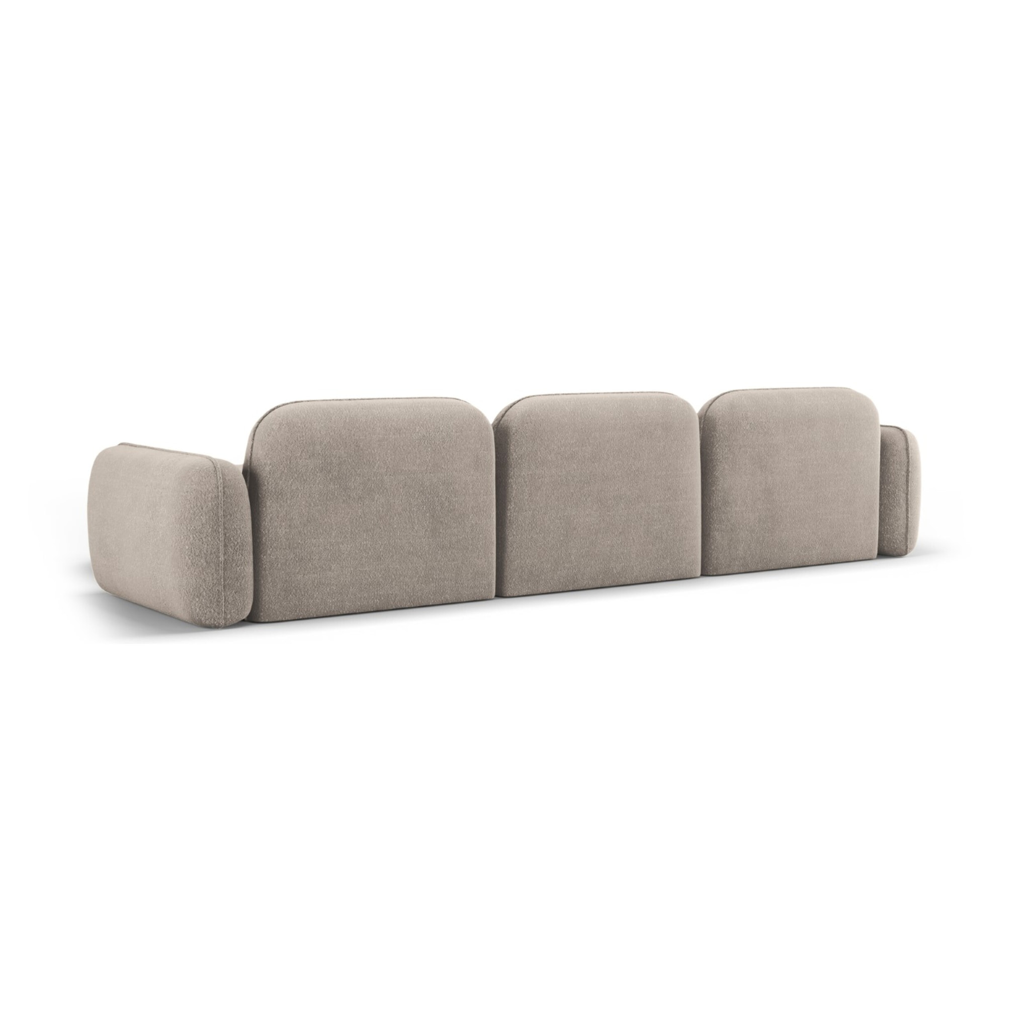 Canapé d'angle droit modulable "Lucien" 4 places en velours beige foncé