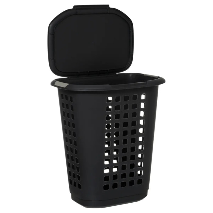 Panier à linge plastique 63L "Hugger" gris