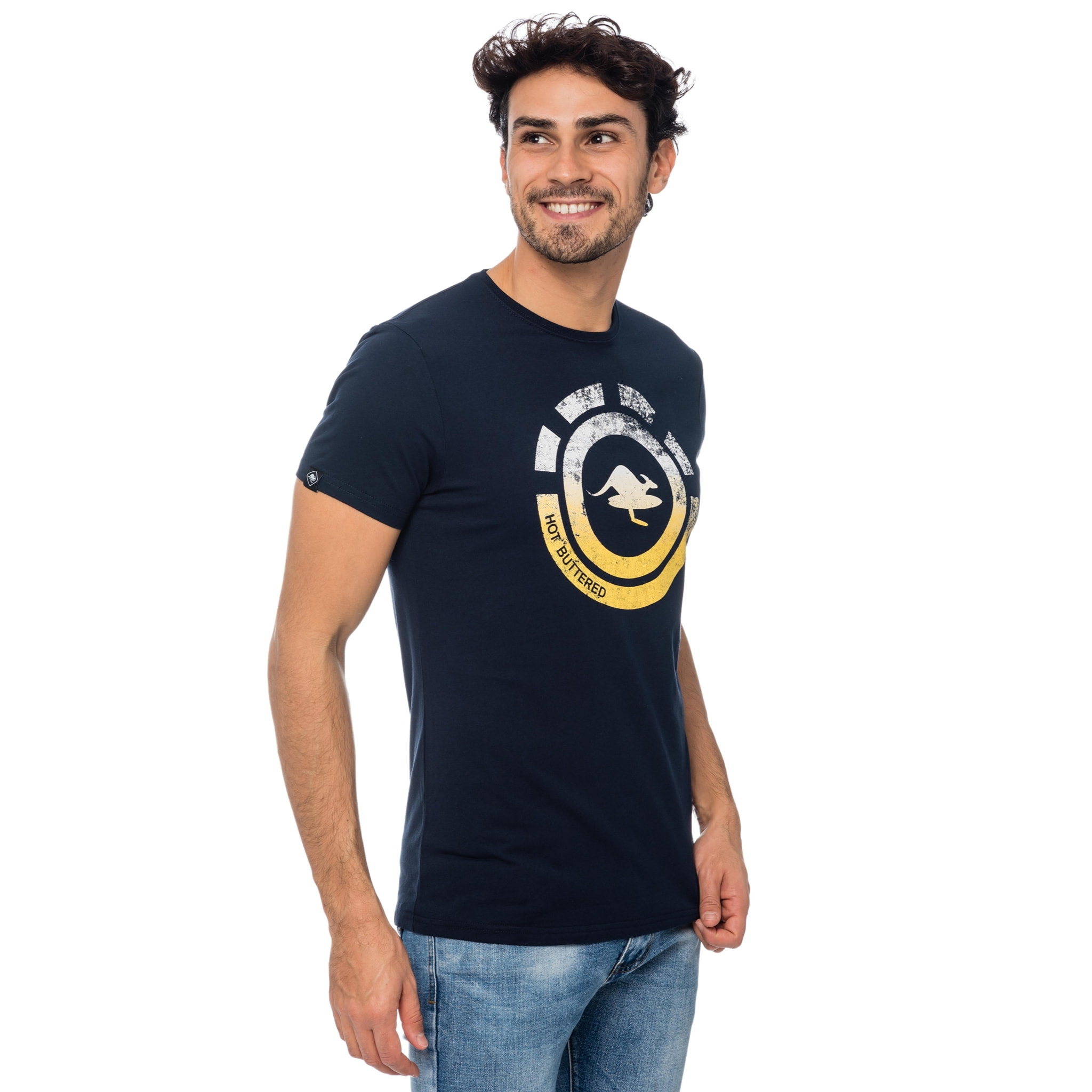 T-shirt in cotone 150 gr Hot Buttered Nahua Colore Blu Navy.