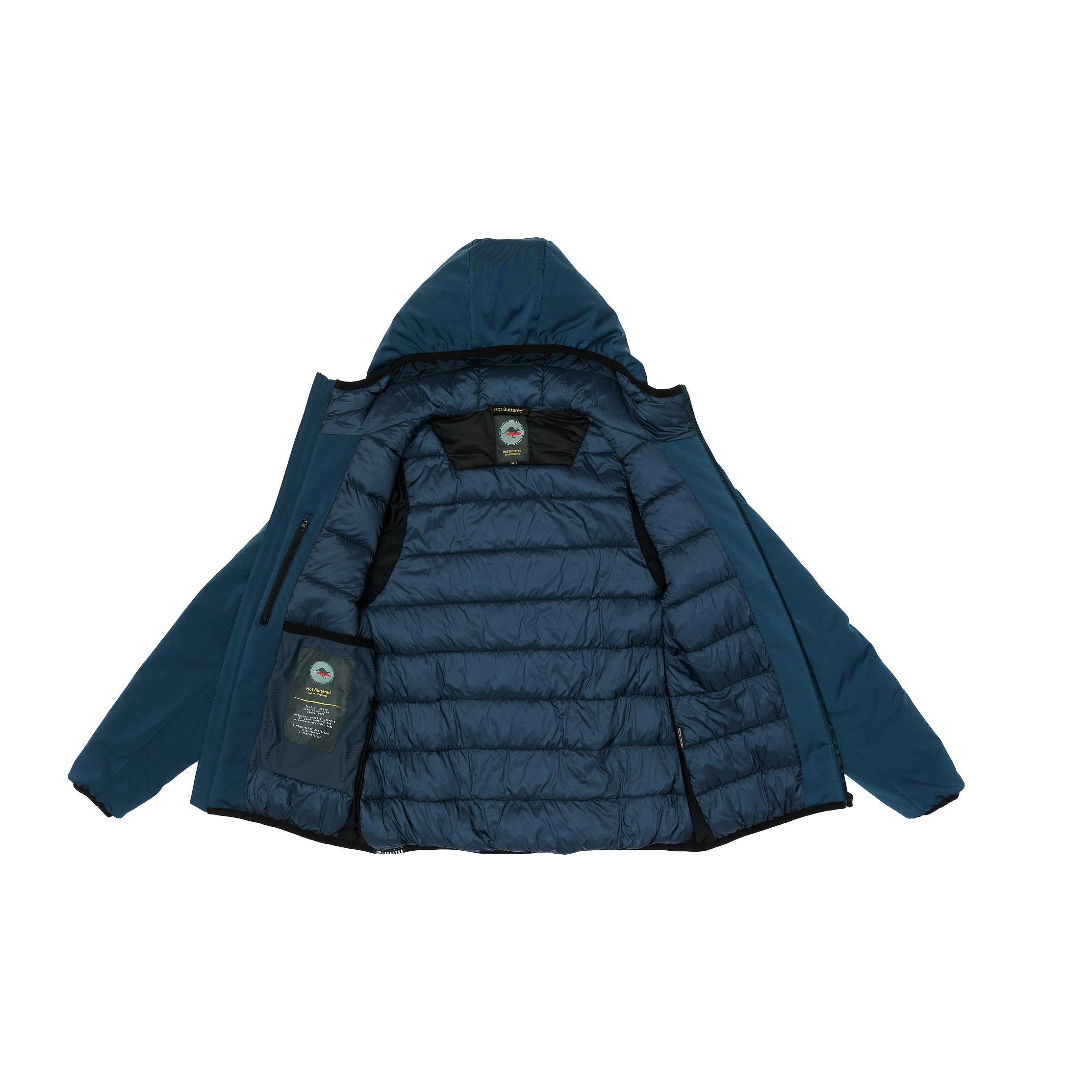 Chaqueta Hot Buttered Andaz acolchada con capucha Azul claro