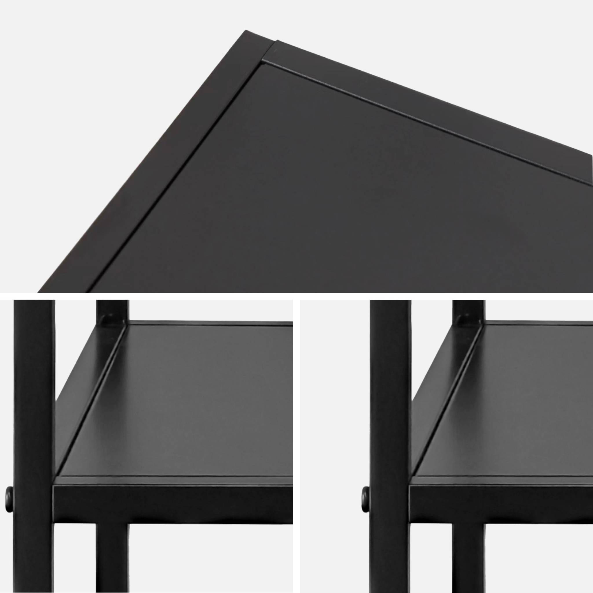 Lot de 2 Tables de chevet en métal noir. 1 étagère. INDUSTRIELLE L 43 x l 40 x H 52cm