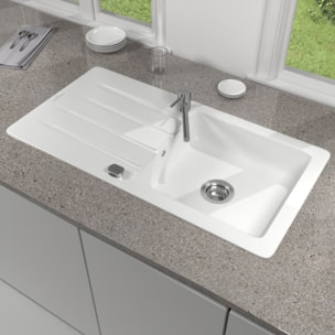Evier 1 bac 100 x 51 cm Architectura 60 Blanc vidage automatique inclus