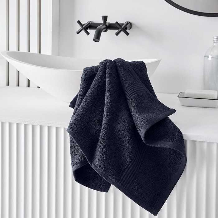 Serviette de bain uni ESSENTIAL bleu marine