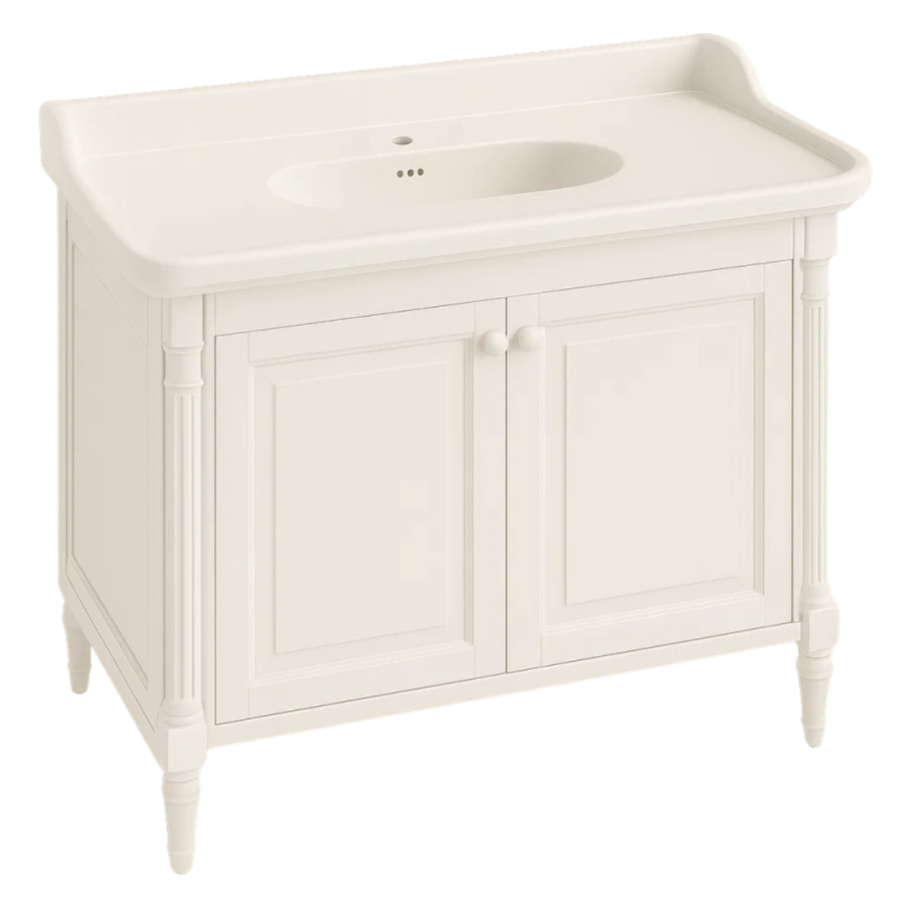 Meuble vasque Cléo 1889 blanc velours monotrou