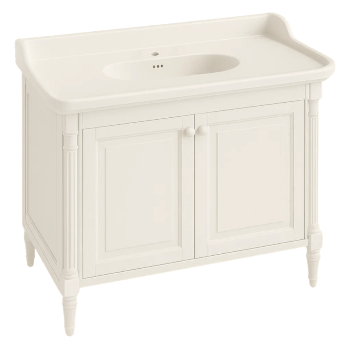 Meuble vasque Cléo 1889 blanc velours monotrou
