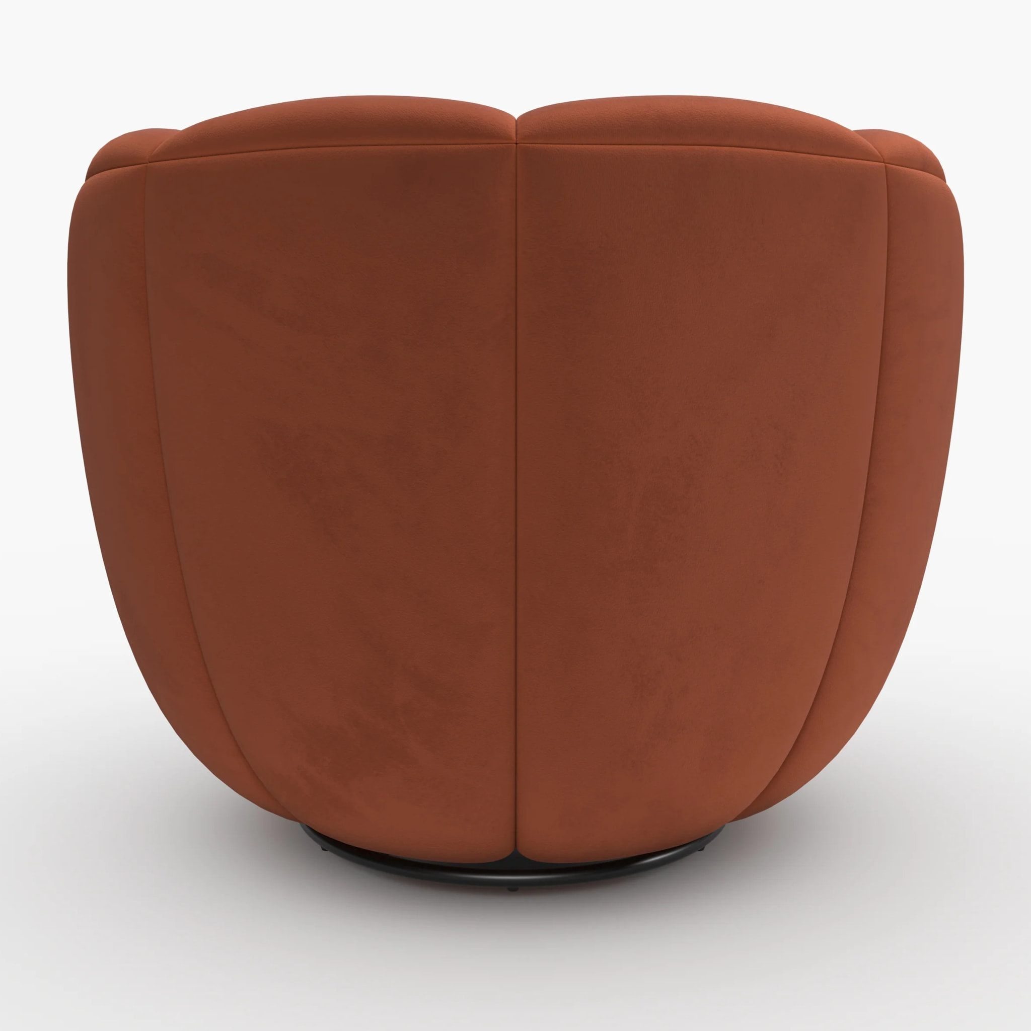 Fauteuil pivotant en velours rouge rouge brique - Ysé