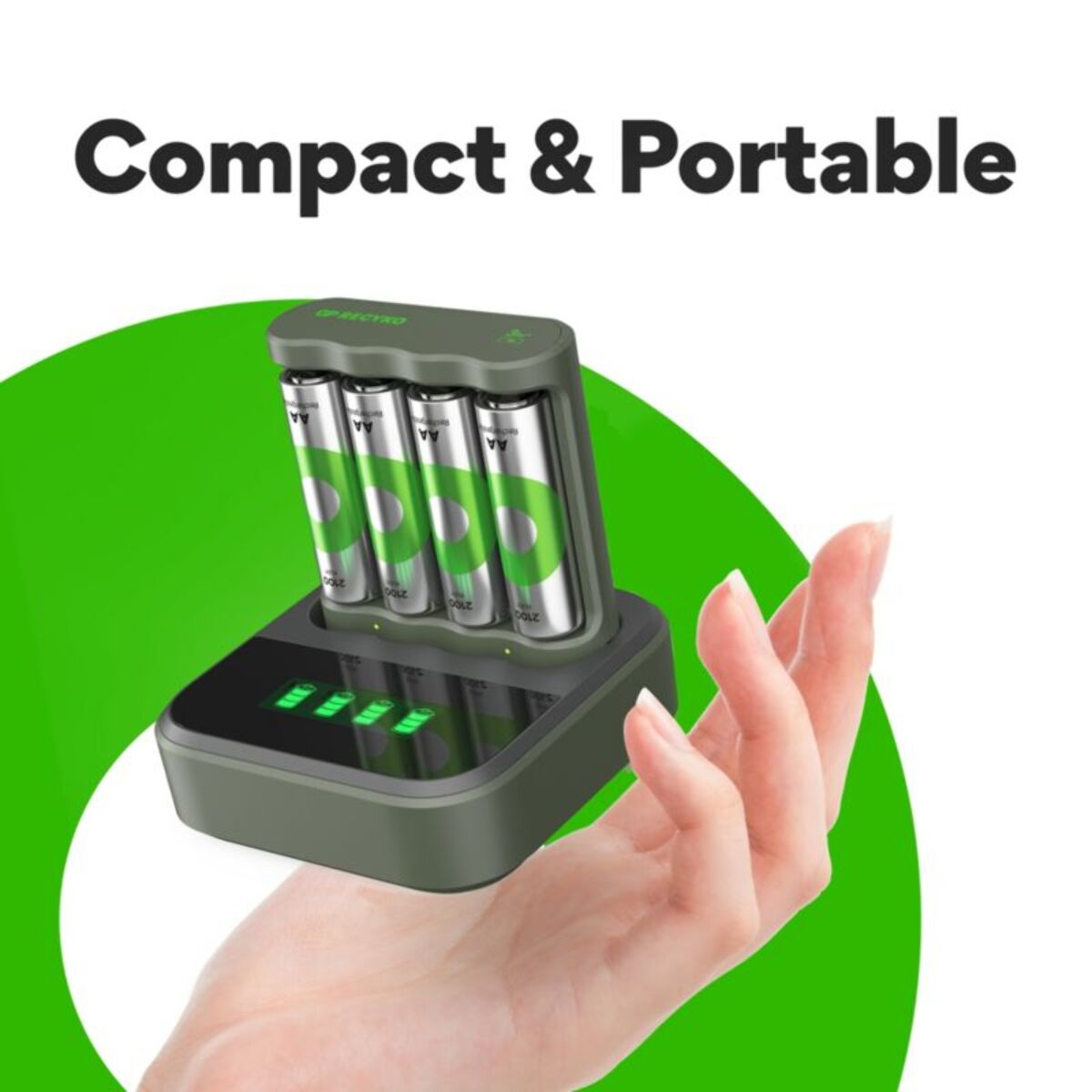 Chargeur de piles GP + LR06 AA x4 2100mAh + station de charge