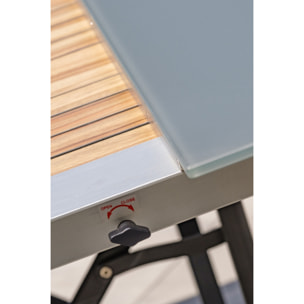 HONFLEUR - Table de jardin avec rallonge en HPL effet bois