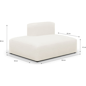 Module d'angle ouvert à gauche 2 places en tissu bouclette - MODULO