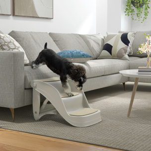 Escalera para Perros Pequeños Plegable de 3 Peldaños, Escalones para Mascotas con Alfombras Antideslizantes, Rampa para Perros para Cama, Sofá, Gris