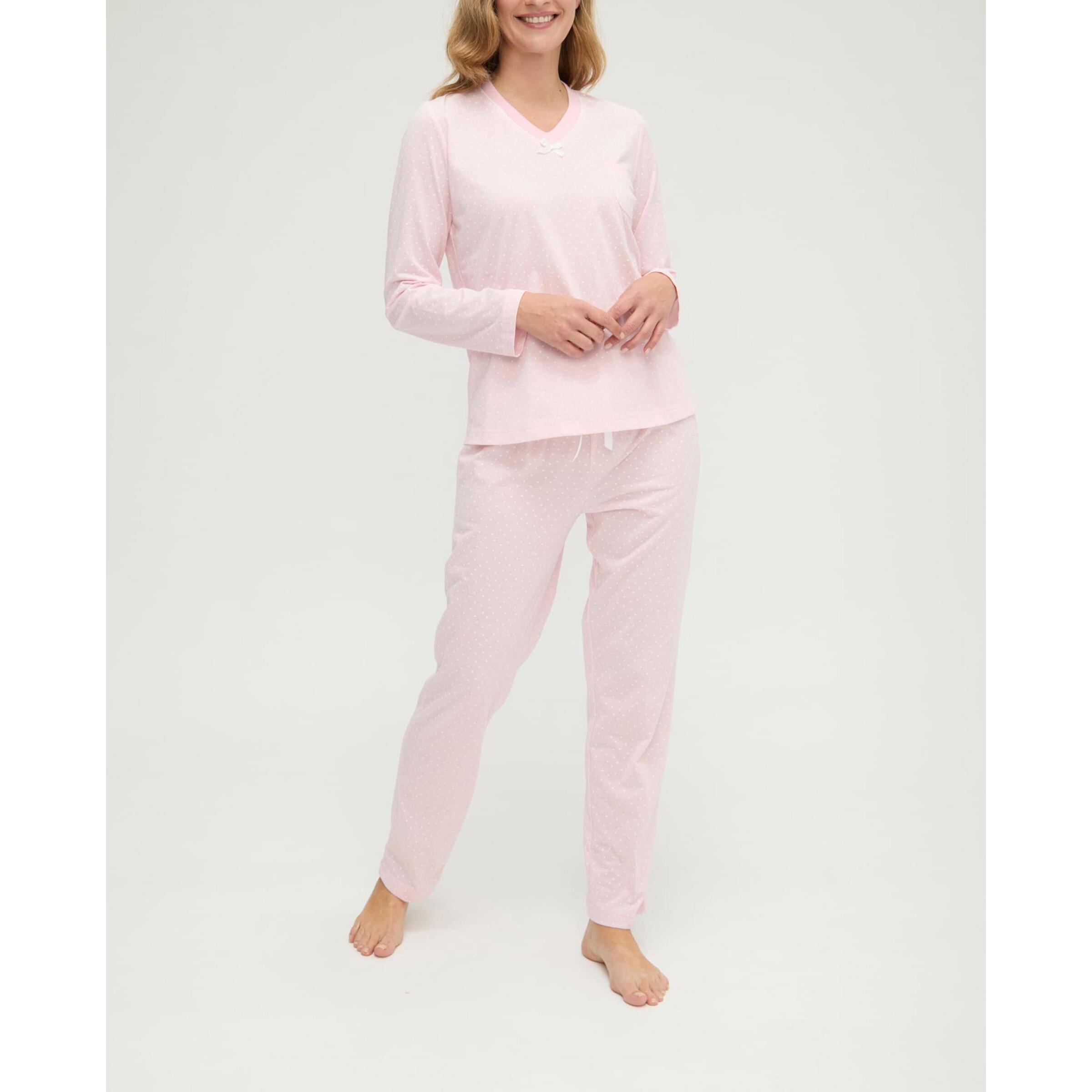 Pijama mujer de pico con corazoncitos
