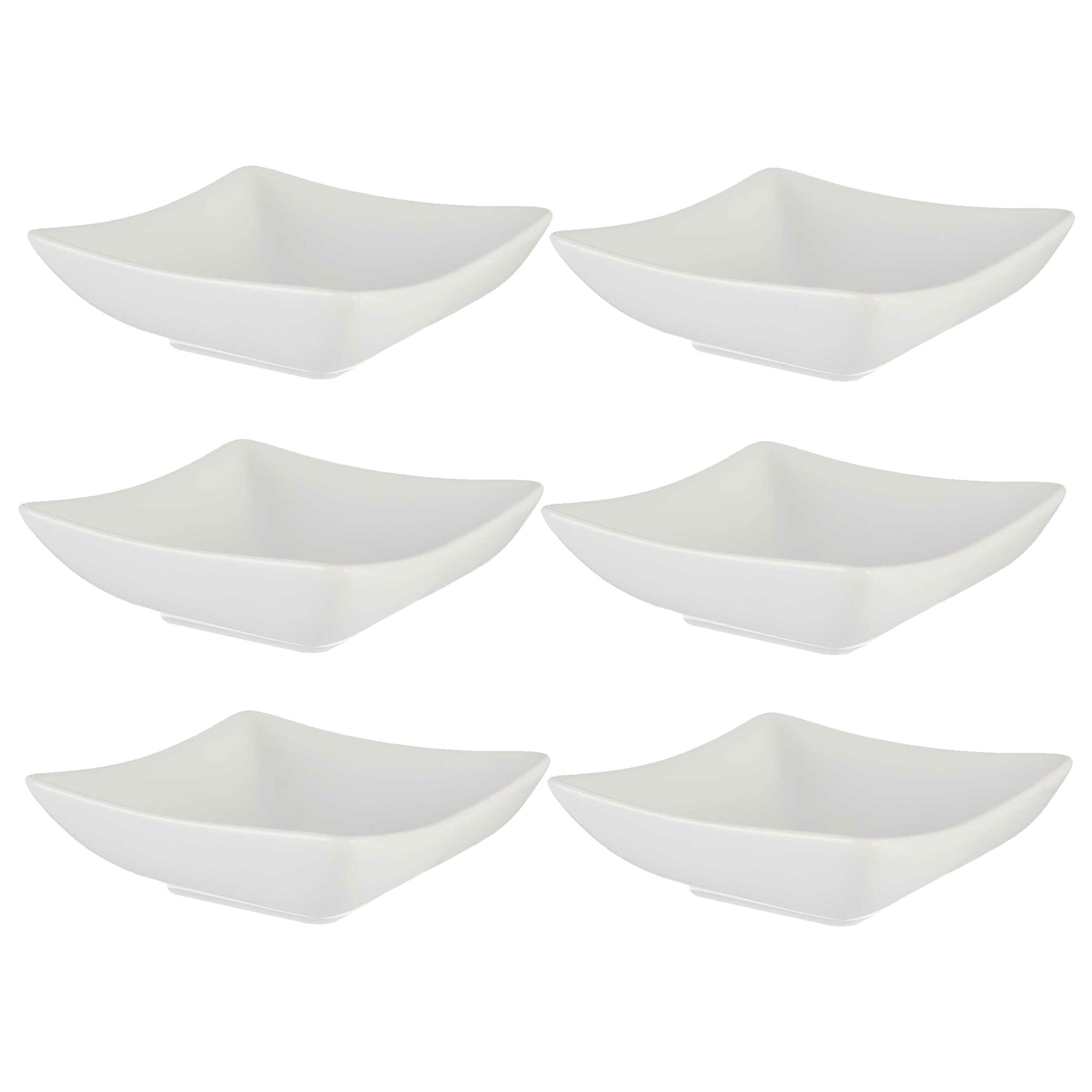 Set 6 cuencos porcelana blanca aperitivo colección vessia