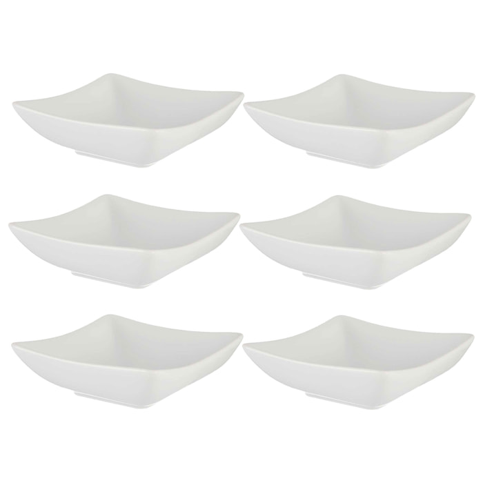 Set 6 cuencos porcelana blanca aperitivo colección vessia