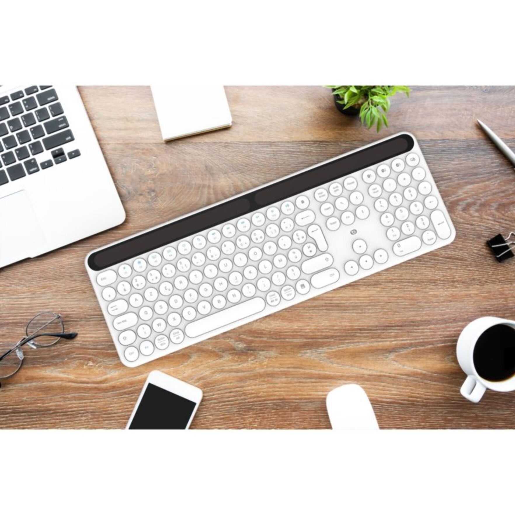 Clavier sans fil ESSENTIELB Solaire SKW Blanc