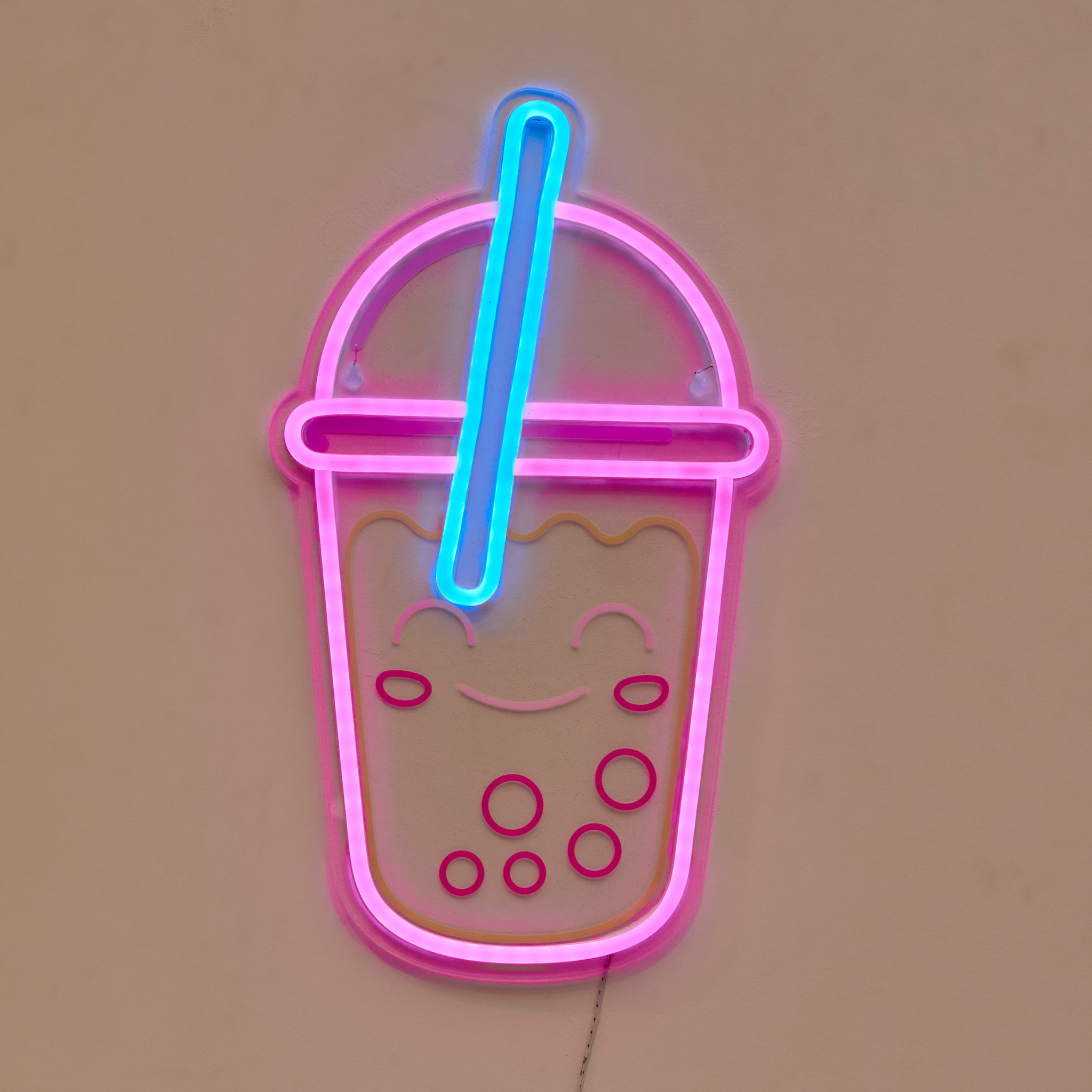 Lampe Kawai Bubble Tea Effet Neon