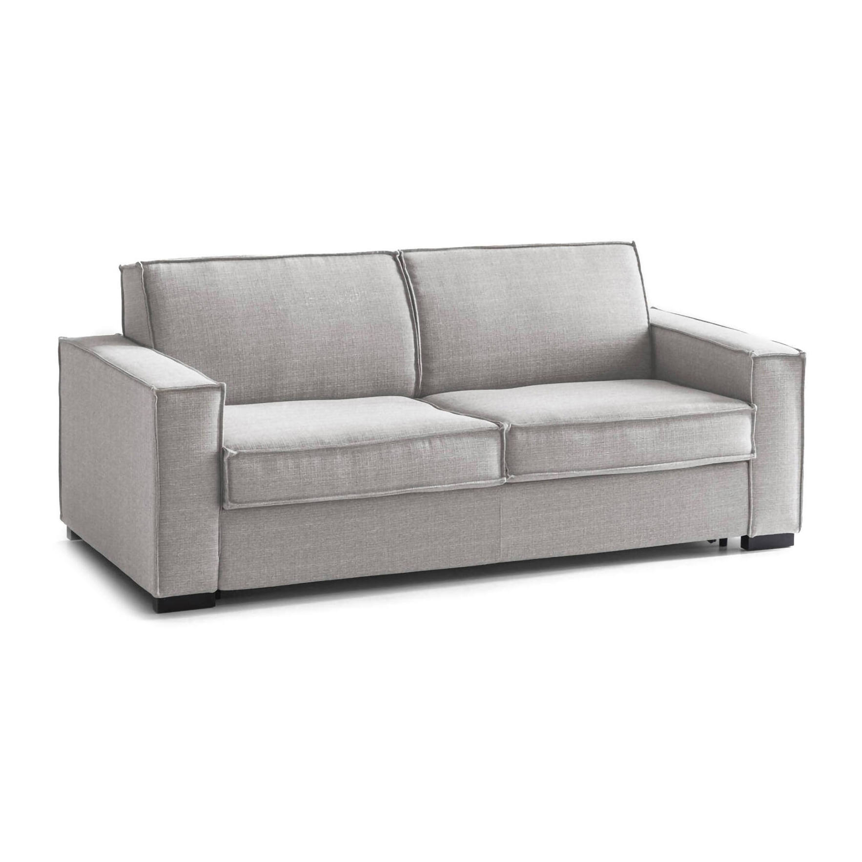 Divano Letto Addolorata, Divano a 3 posti, 100% Made in Italy, Sofà Soggiorno con apertura girevole, in tessuto imbottito, con Braccioli slim, Cm 200x95h90, Grigio