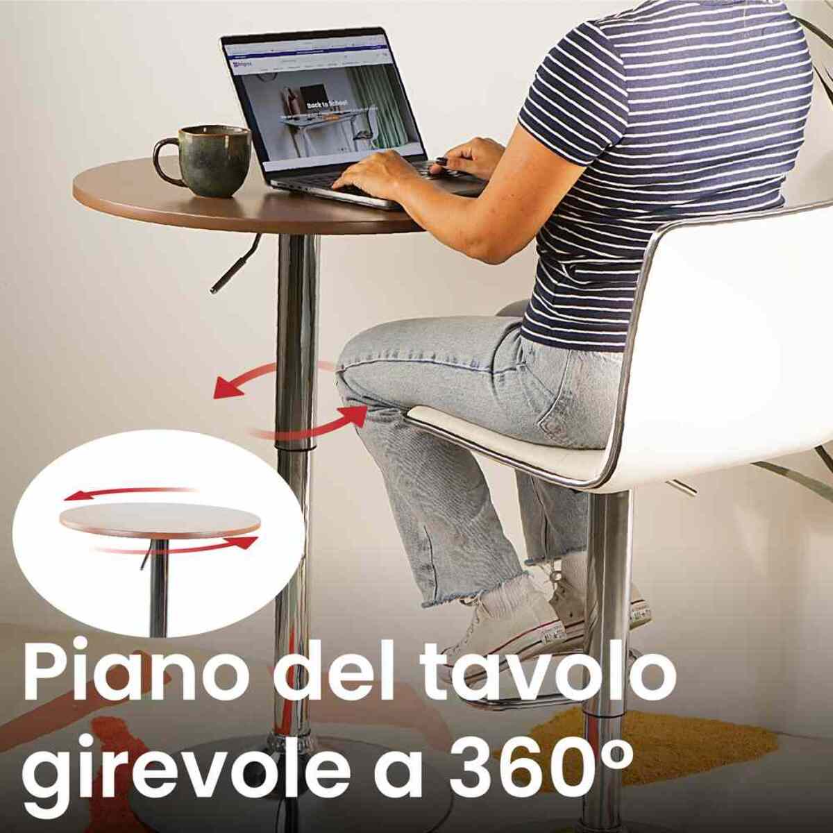 Tavolo regolabile in altezza marrone - Leon