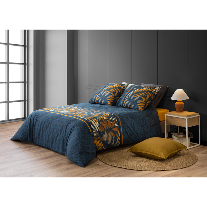 Parure housse de couette Coton 57fils Salva Emeraude
