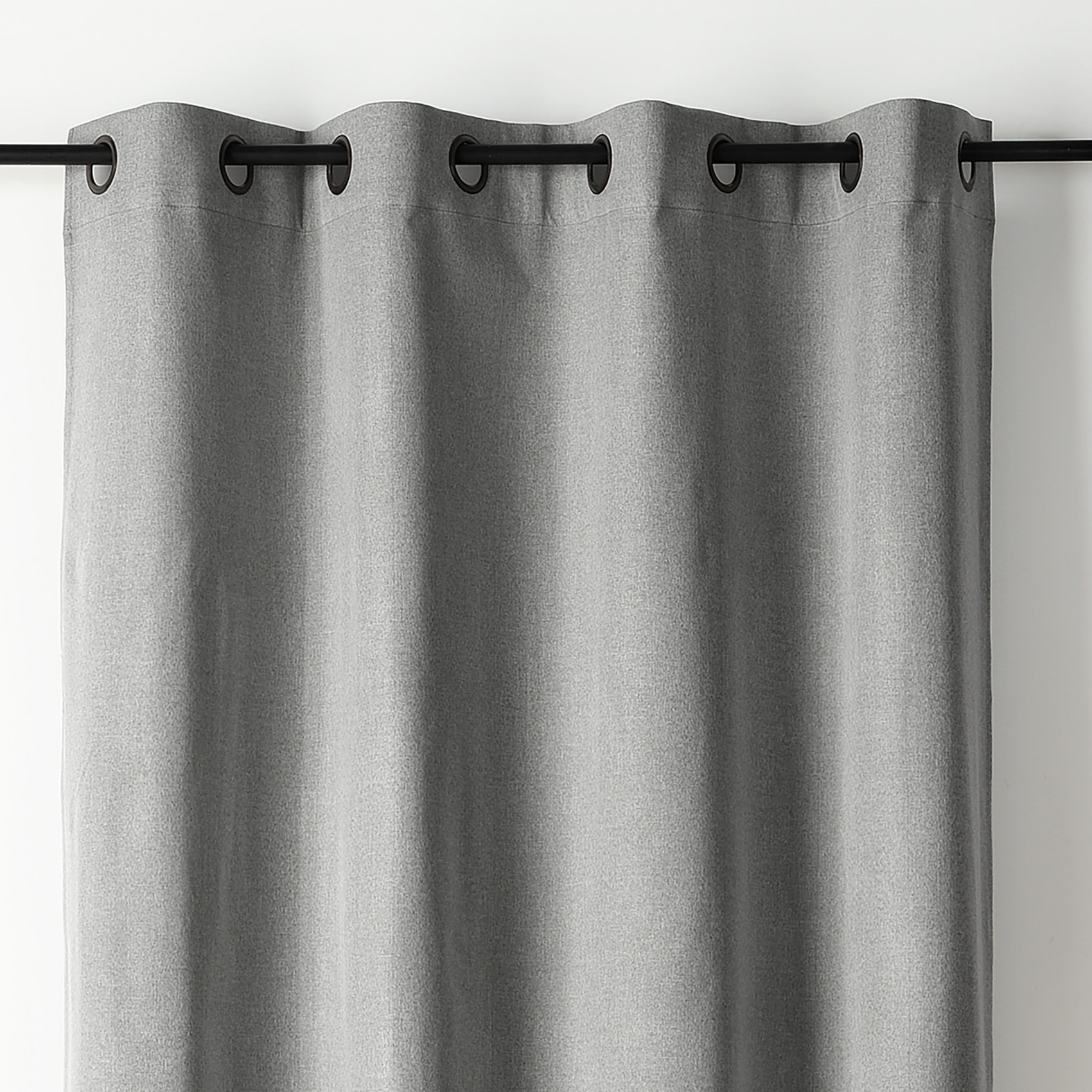 Rideau occultant chiné à oeillets - Gris Chiné