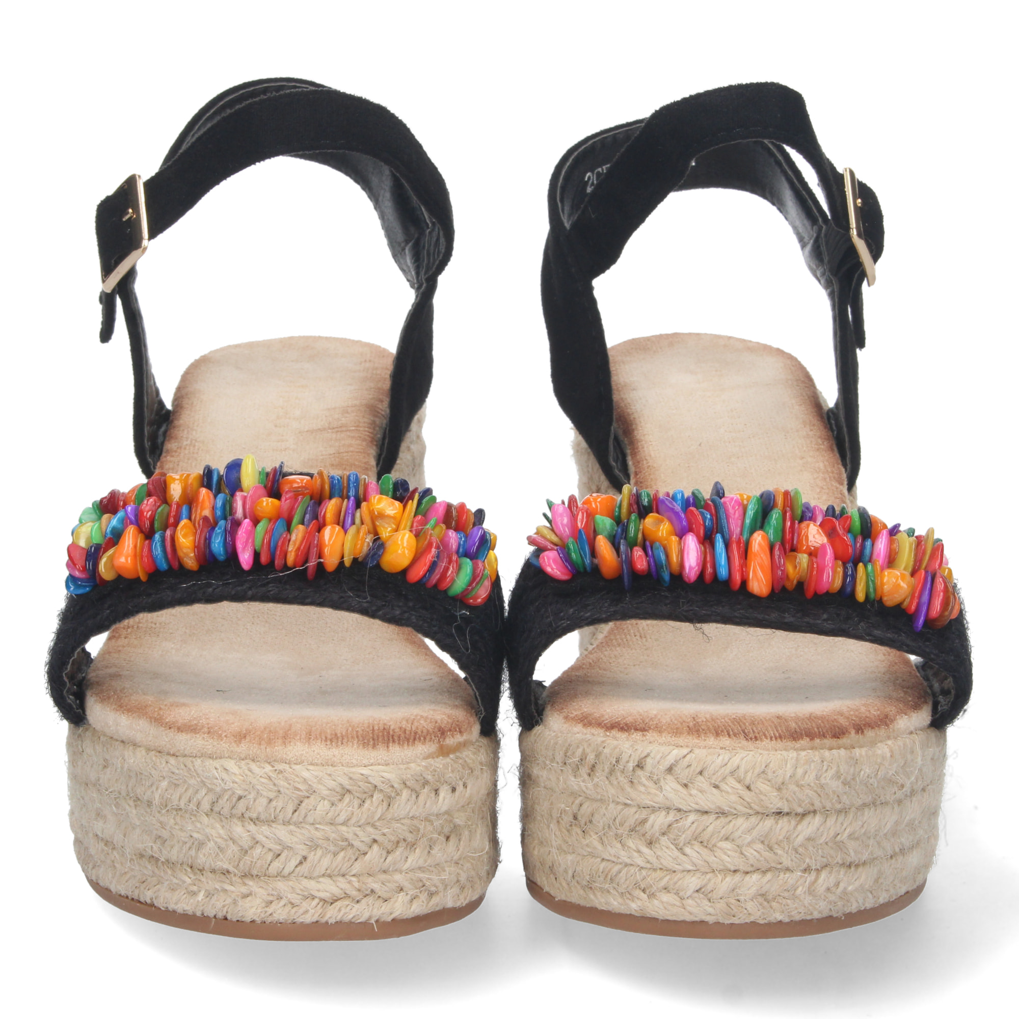 Sandalia de Tacon con Yute y Hebilla