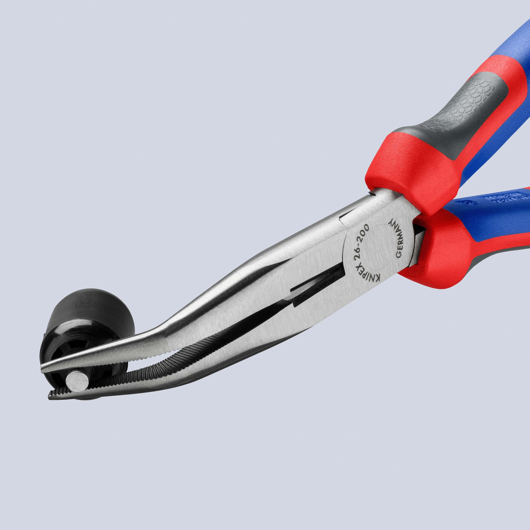 Pince à bec coudé demi-rond 200 mm - KNIPEX - Angle de 40°- 26 22 200